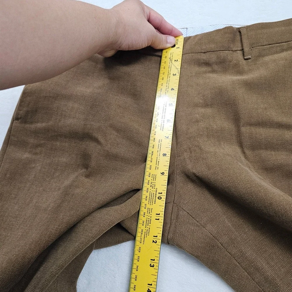 De Corato Trousers Pants Mens 50 34x30 Brown Cotton Canvas Italy Sartorial